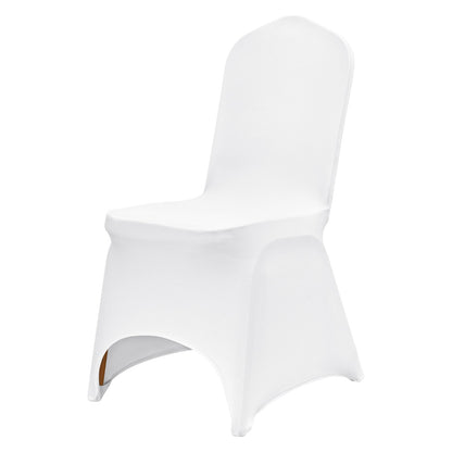 50 pcs Chair Covers Wedding Spandex White Chair Covers Stretch Fabric Removable Washable Protective Covers for Weddings Banquets Ceremony (Arc Shaped, 50 pcs)