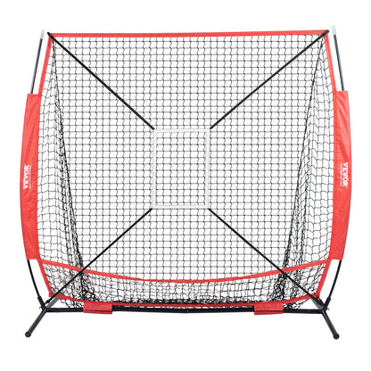 5x5 ft baseball softball träningsnät, bärbart baseball träningsnät för att slå Batting Catching Pitching, Backstop baseball utrustning med båge ram, bärväska, Strike Zone, Ball, Batting Tee