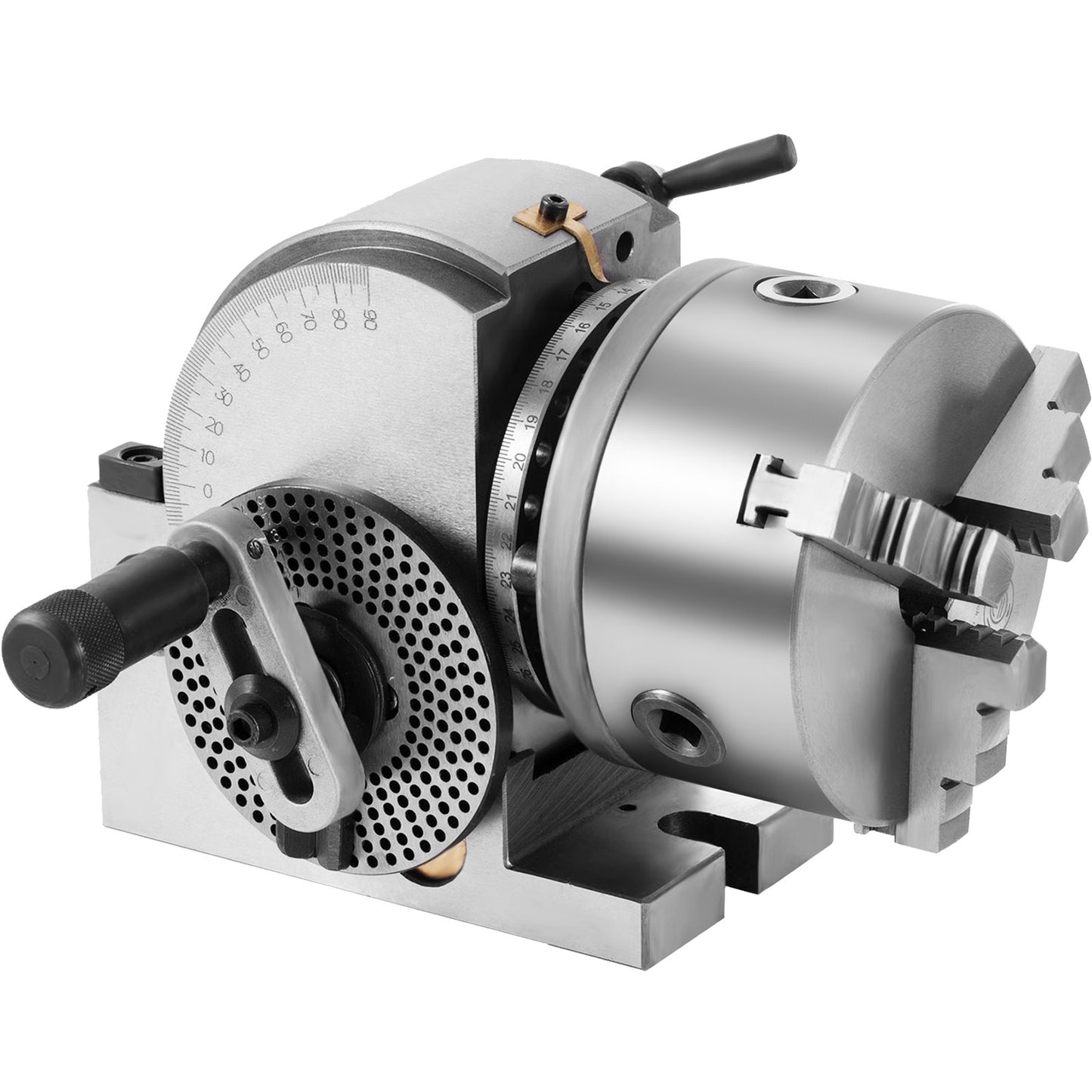 BS-0 Precision Dividing Head, Horizontal Dividing Head with 3-Jaw Chuck, MT2 End Mill BS-0 5" Semi-Universal Dividing Head for Milling Machine Gear Cutting