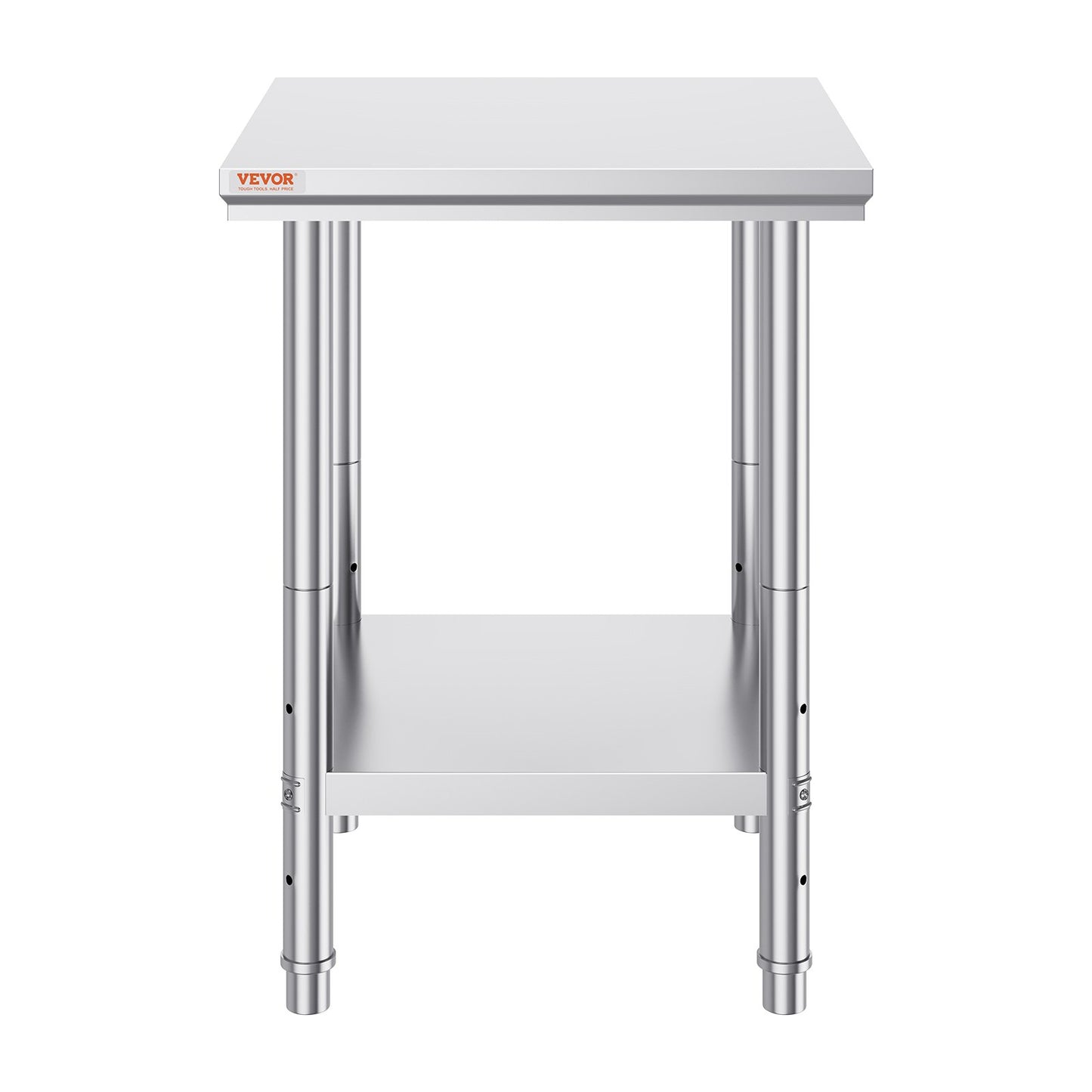 Arbetsbord 24 x 24 x 32 tum NSF-arbetsbord i rostfritt stål för kommersiellt kök Prep-arbetsbänk 60X60X80 cm med nedre hyllan Arbetsbord Silverfärgat för kommersiellt kök Restaurang
