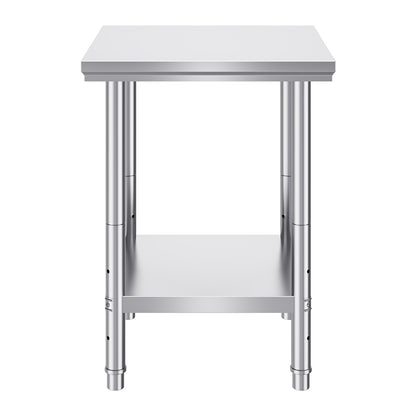 Arbetsbord 24 x 24 x 32 tum NSF-arbetsbord i rostfritt stål för kommersiellt kök Prep-arbetsbänk 60X60X80 cm med nedre hyllan Arbetsbord Silverfärgat för kommersiellt kök Restaurang
