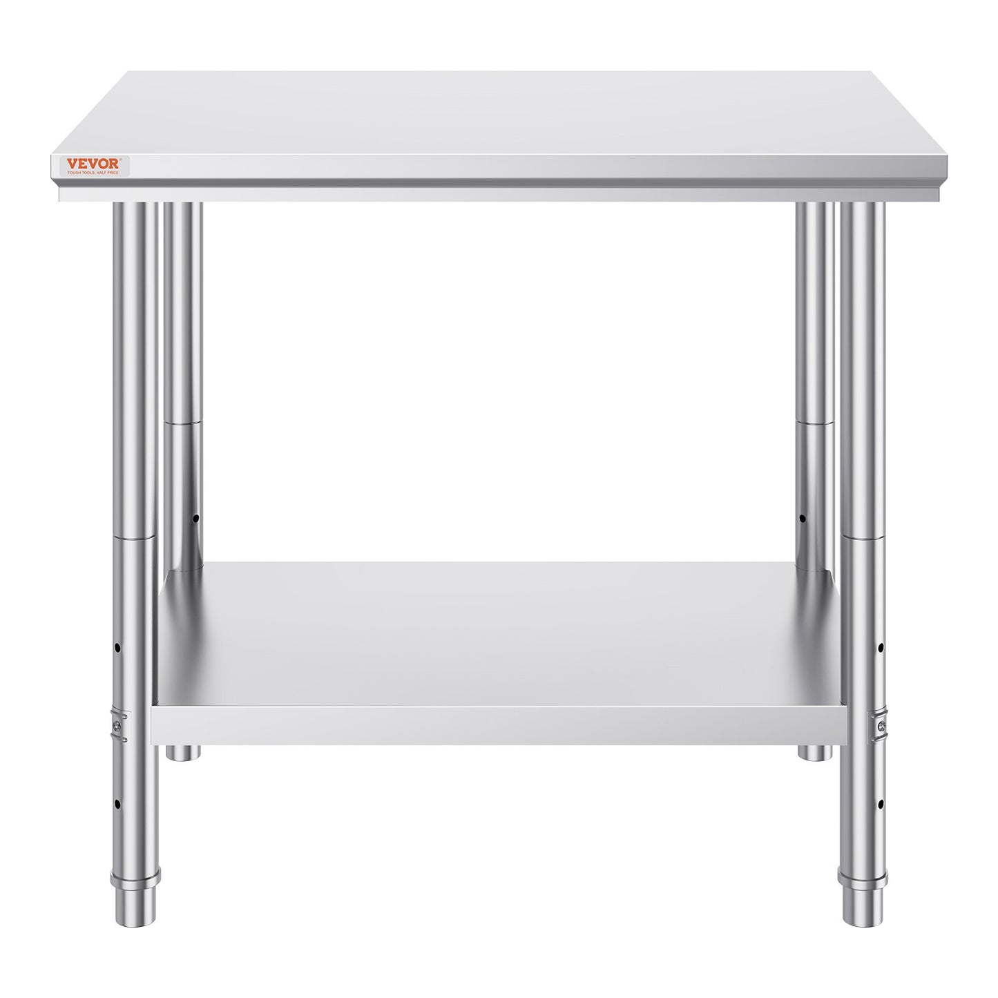 Arbetsbord 24 x 36 x 32 tum NSF-arbetsbord i rostfritt stål för kommersiellt kök Prep-arbetsbänk 60X90X80 cm med nedre hyllan Arbetsbord Silverfärgat för kommersiellt kök Restaurang