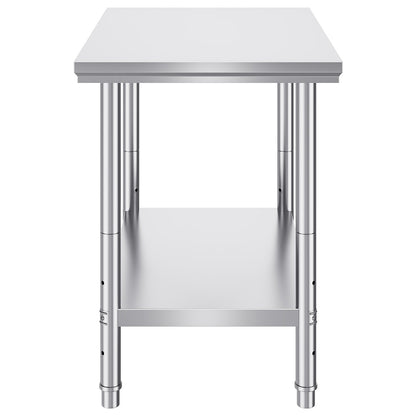 Arbetsbord 24 x 36 x 32 tum NSF-arbetsbord i rostfritt stål för kommersiellt kök Prep-arbetsbänk 60X90X80 cm med nedre hyllan Arbetsbord Silverfärgat för kommersiellt kök Restaurang