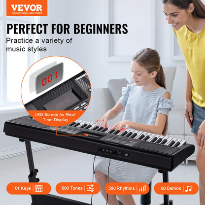 61 tangenter digital keyboard Piano elektrisk bärbar med justerbart stativ