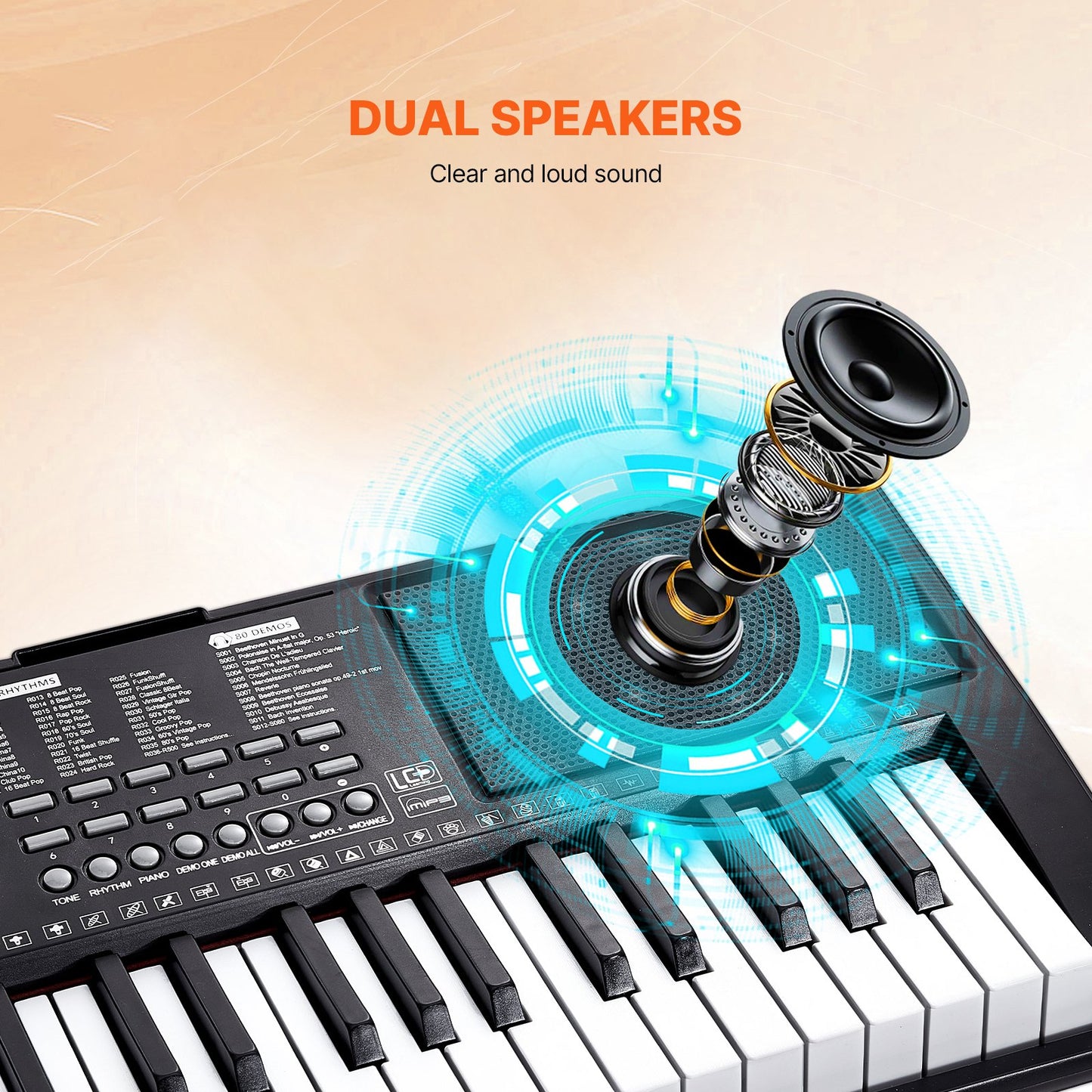 61 tangenter digital keyboard Piano elektrisk bärbar med justerbart stativ