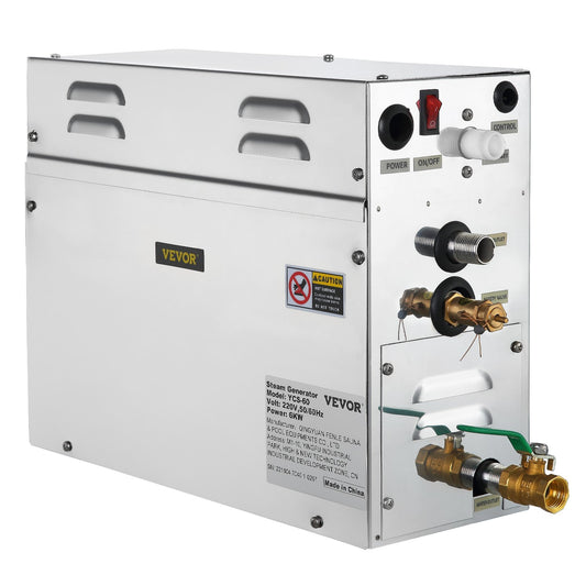 6KW Bastubadångare med LED Digital Display Ångbadsgenerator 6KW Ångrumsgenerator för Home SPA Ånggenerator med tidskontroll