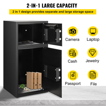 33" Digital Double Door Safe Gun Cabinet Cash Office Security Lock Strong Iron Larger Digital Safe