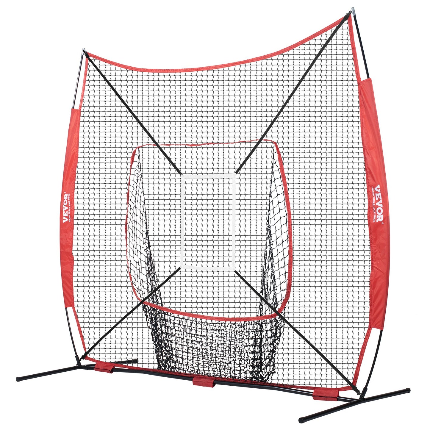 7x7 ft baseball softball träningsnät, bärbart baseball träningsnät för att slå Catching pitching, backstop baseball utrustning med båge ram, bärväska, strike Zone, boll, tee, bollsamlare