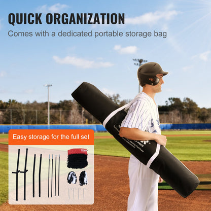 7x7 ft Baseball Softball Träningsnät, Portabelt Baseball Träningsnät för Slagbatting Catching Pitching, Backstop Baseball Utrustning Träningshjälpmedel med pilbåge, bärväska och Strike Zone