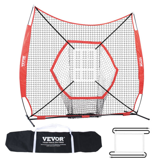 7x7 ft Baseball Softball Träningsnät, Portabelt Baseball Träningsnät för Slagbatting Catching Pitching, Backstop Baseball Utrustning Träningshjälpmedel med pilbåge, bärväska och Strike Zone