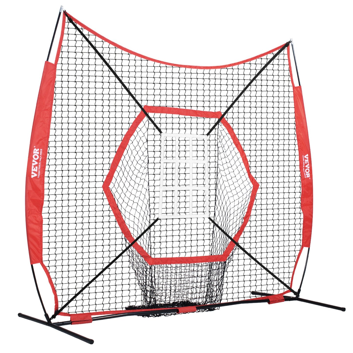 7x7 ft Baseball Softball Träningsnät, Portabelt Baseball Träningsnät för Slagbatting Catching Pitching, Backstop Baseball Utrustning Träningshjälpmedel med pilbåge, bärväska och Strike Zone