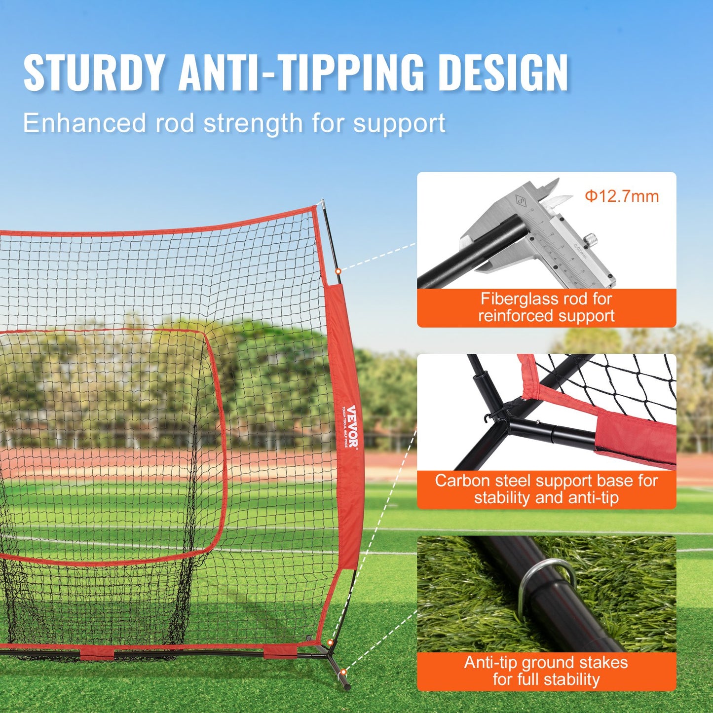 7x7 ft Baseball Softball Training Net, Portable Baseball Training Net for Hitting Batting Catching Pitching, Backstop Baseball Equipment Training Aid with Carrying Bag and Strike Zone