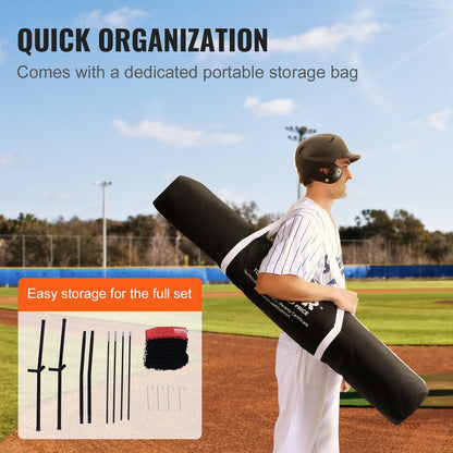 7x7 ft Baseball Softball Training Net, Portable Baseball Training Net for Hitting Batting Catching Pitching, Backstop Baseball Equipment Training Aid with Carrying Bag and Strike Zone