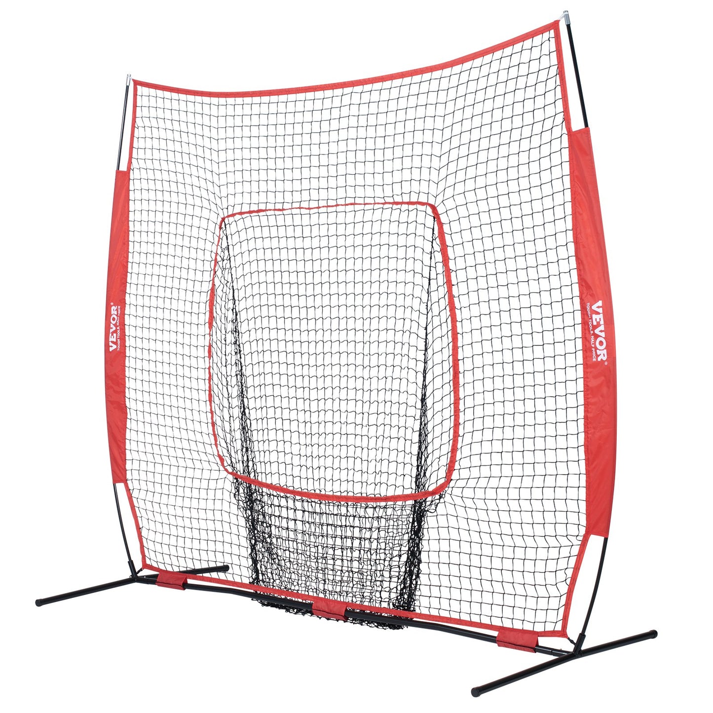7x7 ft Baseball Softball Training Net, Portable Baseball Training Net for Hitting Batting Catching Pitching, Backstop Baseball Equipment Training Aid with Carrying Bag and Strike Zone