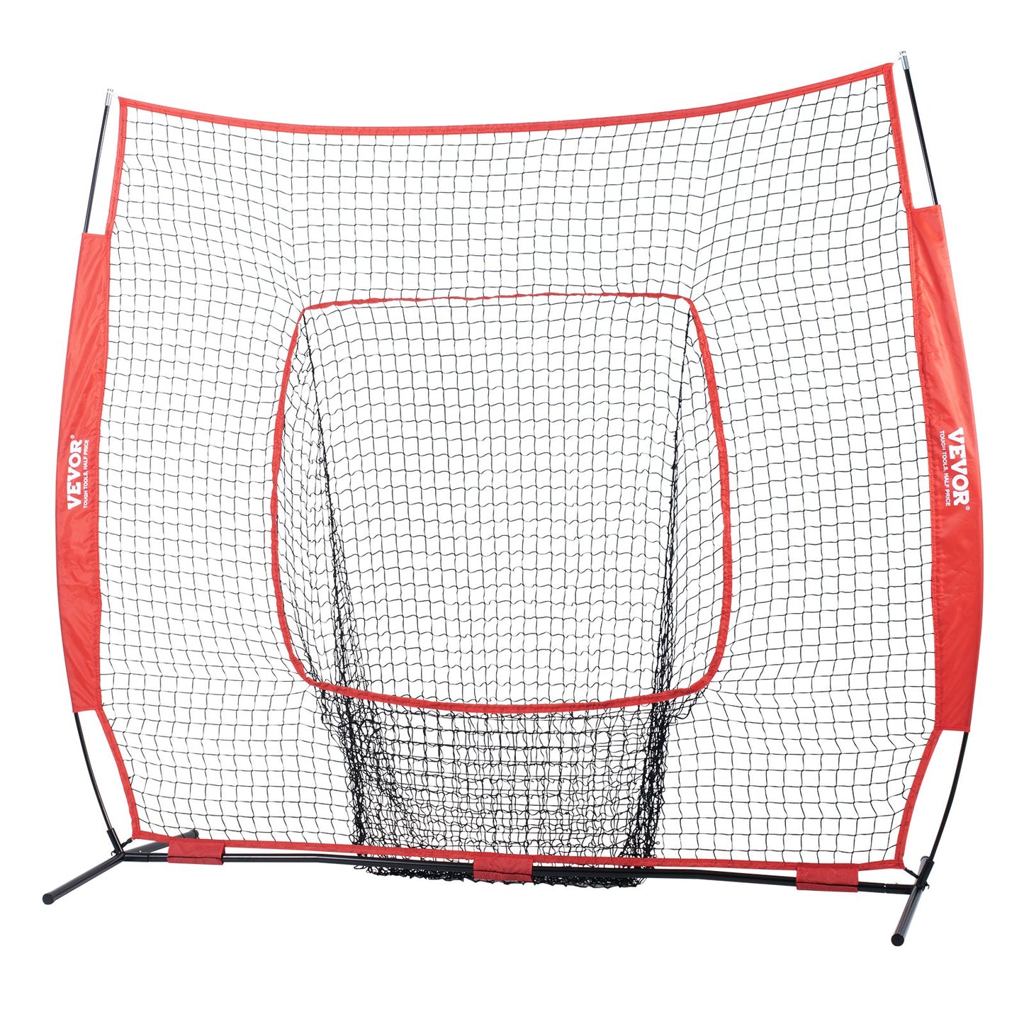 7x7 ft Baseball Softball Training Net, Portable Baseball Training Net for Hitting Batting Catching Pitching, Backstop Baseball Equipment Training Aid with Carrying Bag and Strike Zone
