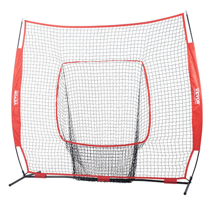 7x7 ft Baseball Softball Training Net, Portable Baseball Training Net for Hitting Batting Catching Pitching, Backstop Baseball Equipment Training Aid with Carrying Bag and Strike Zone
