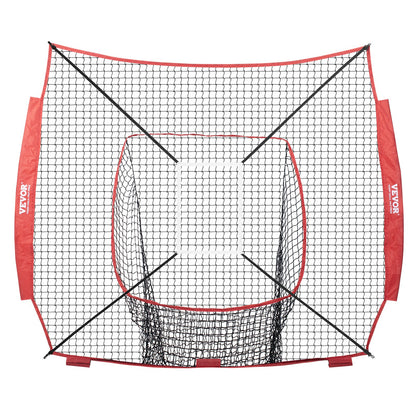 7x7 ft Baseball Softball Träningsnät, Portabelt Baseball Träningsnät för Slagbatting Catching Pitching, Backstop Baseball Utrustning Träningshjälpmedel med Strike Zone (Endast nät, utan stödram)