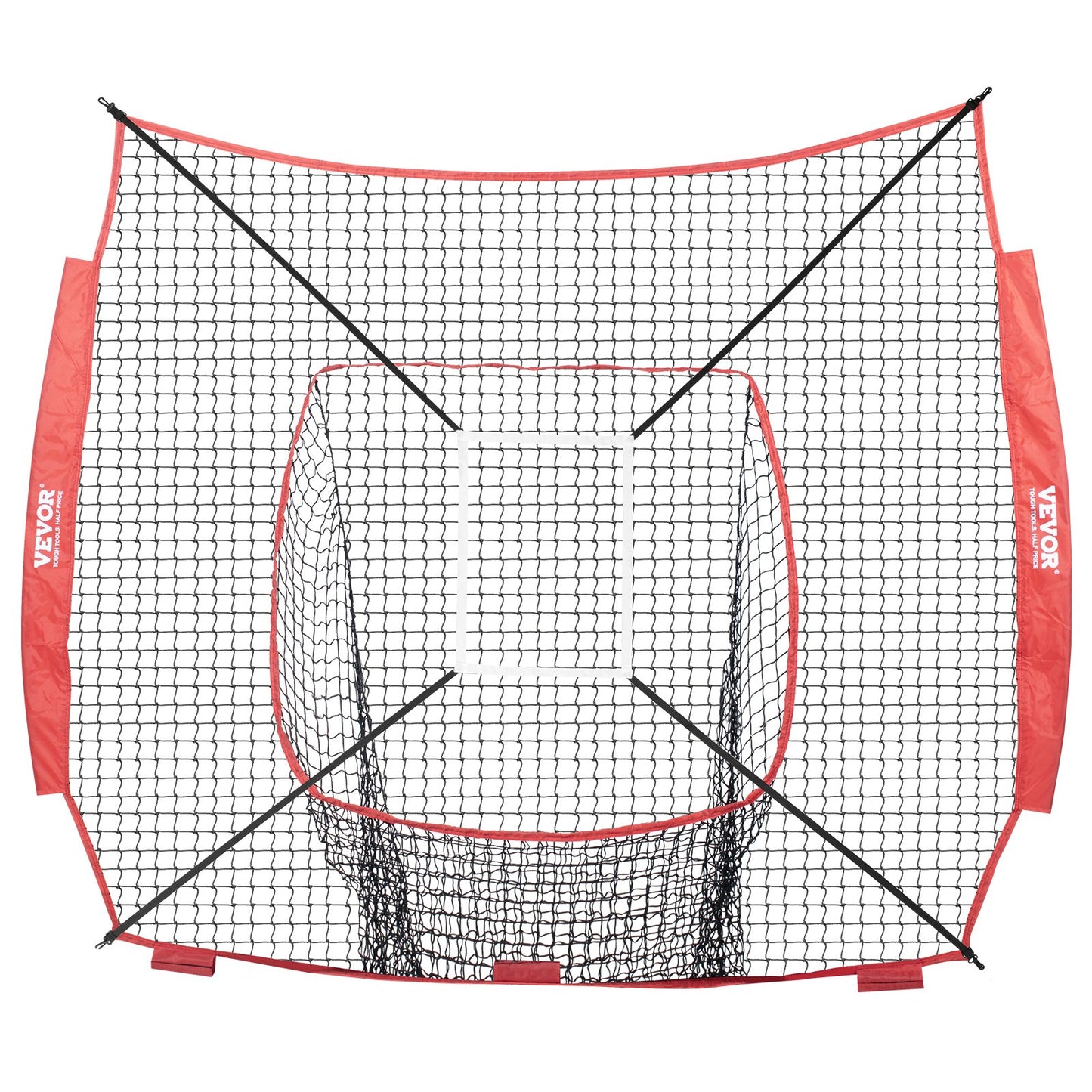 7x7 ft Baseball Softball Träningsnät, Portabelt Baseball Träningsnät för Slagbatting Catching Pitching, Backstop Baseball Utrustning Träningshjälpmedel med Strike Zone (Endast nät, utan stödram)