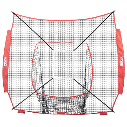7x7 ft Baseball Softball Träningsnät, Portabelt Baseball Träningsnät för Slagbatting Catching Pitching, Backstop Baseball Utrustning Träningshjälpmedel med Strike Zone (Endast nät, utan stödram)