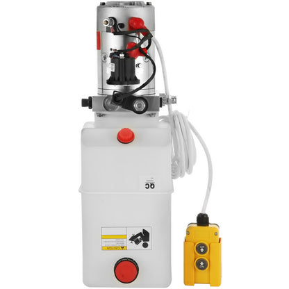 Elhydraulisk pump 7l Enkelverkande plastbehållare 12v DC