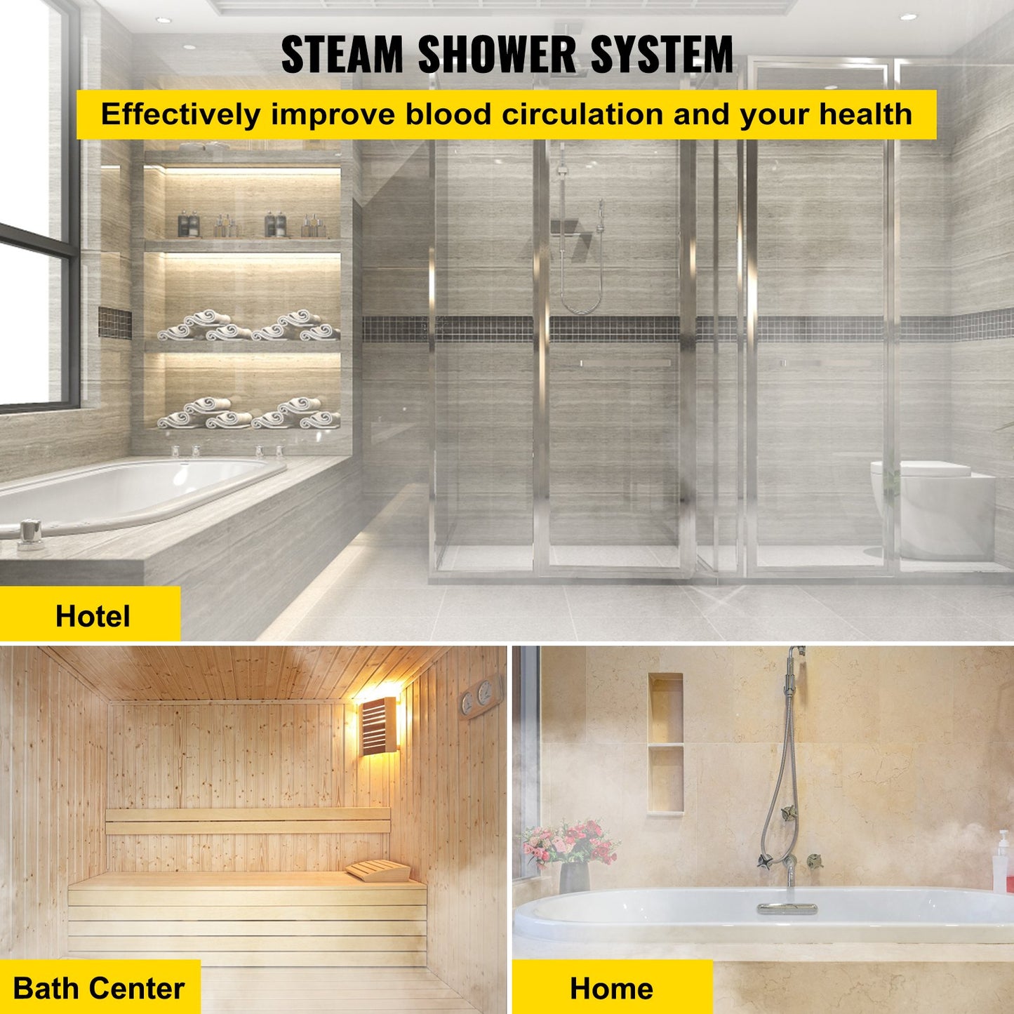 9KW Steam Generator Steam Generator for SPA Room Digital Display Steam Generator 35℃-55℃ Sauna Steam Generator for Home Commercial Steam Generator Kit Steam Bath Generator