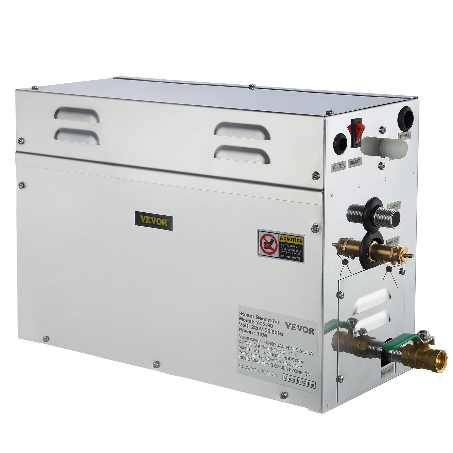 9KW Steam Generator Steam Generator for SPA Room Digital Display Steam Generator 35℃-55℃ Sauna Steam Generator for Home Commercial Steam Generator Kit Steam Bath Generator