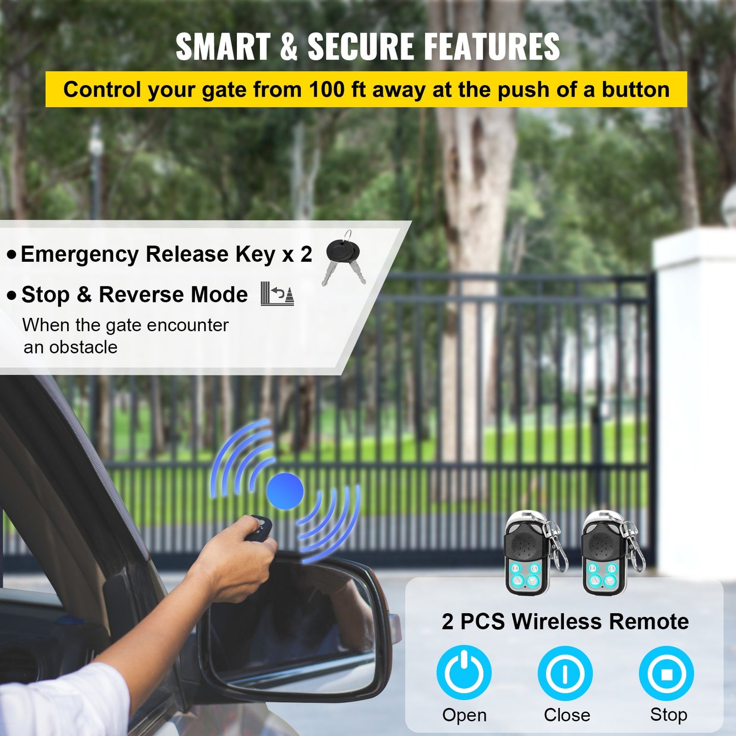 800kg Sliding Gate Opener Electric Operator Driveway Door Sliding Roller