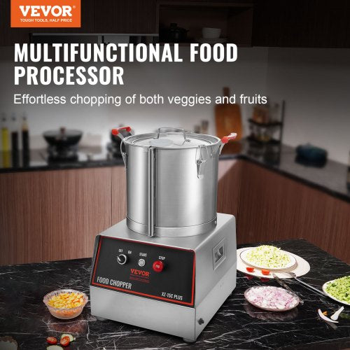 Matberedare Grönsakshackare 1400W 16 Quarts mixer i rostfritt stål |  EU