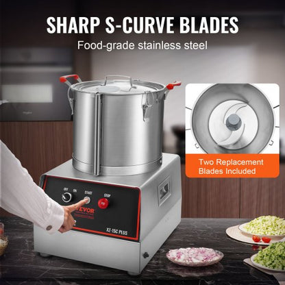Matberedare Grönsakshackare 1400W 16 Quarts mixer i rostfritt stål |  EU