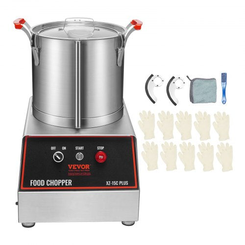 Matberedare Grönsakshackare 1400W 16 Quarts mixer i rostfritt stål |  EU
