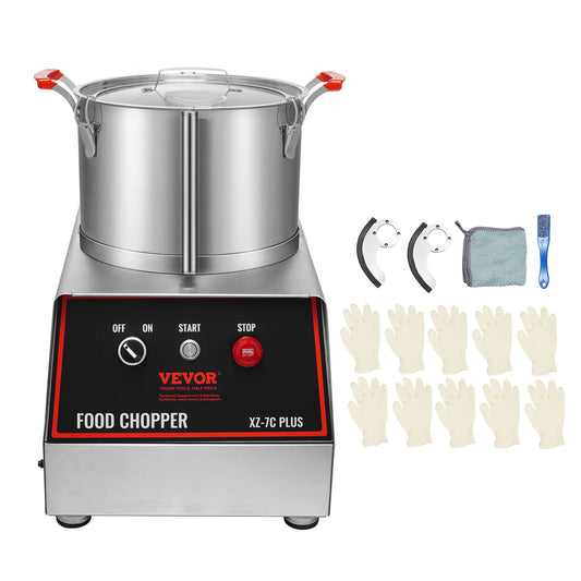 Matberedare och Grönsakshackare 750W 7 Quarts mixer i rostfritt stål