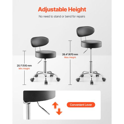 Shop Pall Justerbar garagesits 300 lbs Last med ryggstöd och hjul |  EU