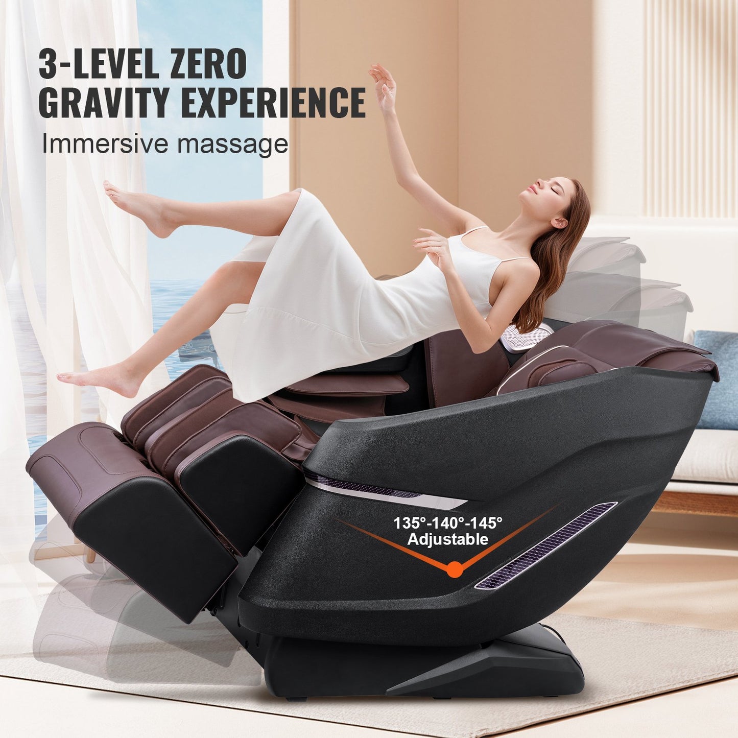 Helkroppsmassagestol, Shiatsu Massager, Liggstol, SL Rail