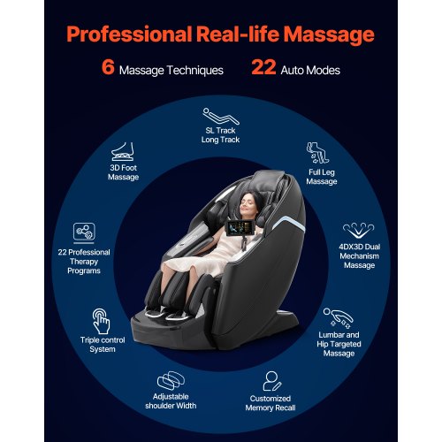 Massagefåtölj Helkropps 3D/4D Massagefåtölj med SL-spår och Yoga Stretch |  EU