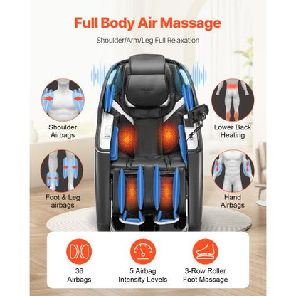Massagefåtölj Helkropps 3D/4D Massagefåtölj med SL-spår och Yoga Stretch |  EU