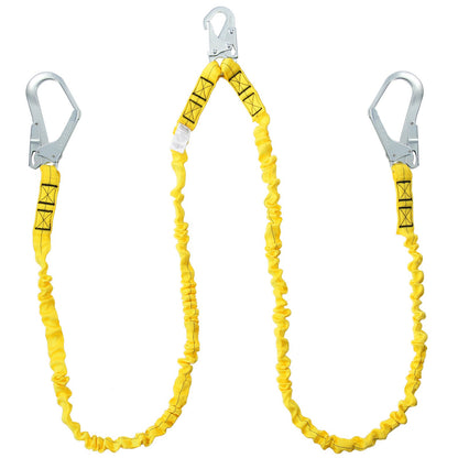 38 mm safety rope 6 feet (1.83 m) fall arrest lanyard 2 hooks yellow