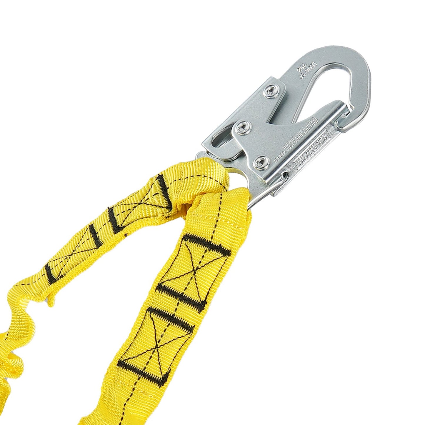 38 mm safety rope 6 feet (1.83 m) fall arrest lanyard 2 hooks yellow