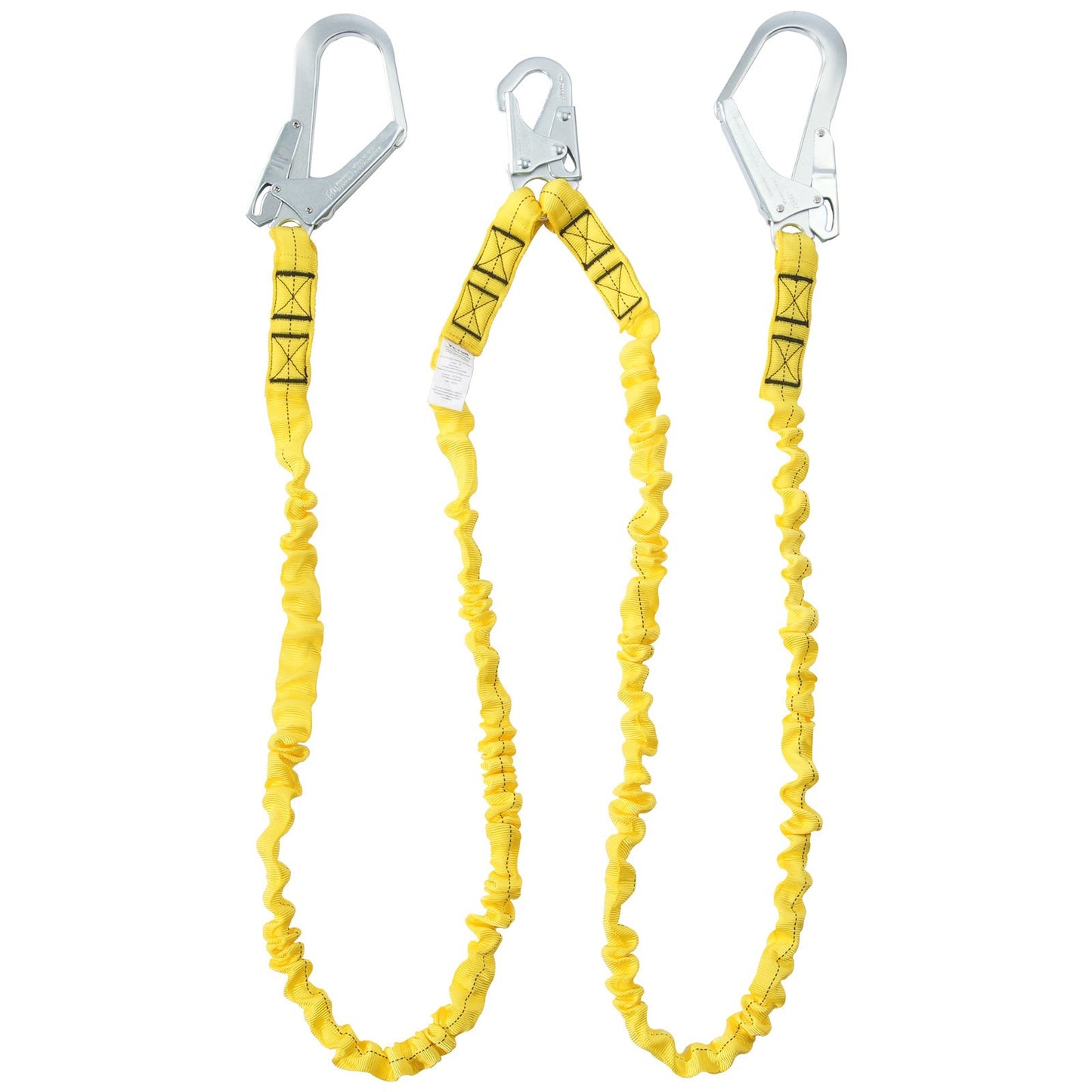 38 mm safety rope 6 feet (1.83 m) fall arrest lanyard 2 hooks yellow