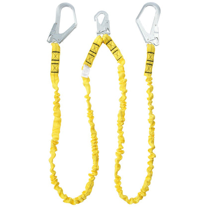 38 mm safety rope 6 feet (1.83 m) fall arrest lanyard 2 hooks yellow