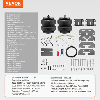 Air Bag Suspension Kit Passar 1999-2004 & 2008-2010 Ford F250/F350 2WD 4WD