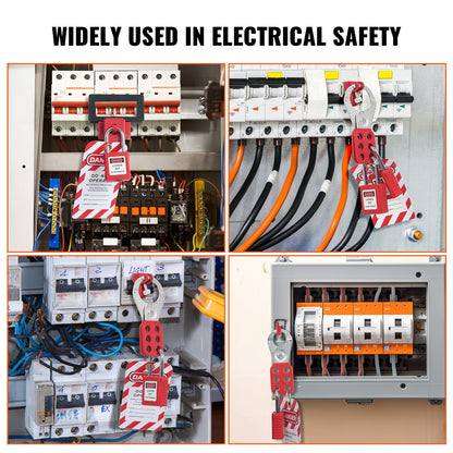 Electrical Lockout Tagout Kit, 47 PCS Safety Loto Kit inkluderar hänglås, haspar, taggar, nylonband, stickproppslåsningar, kretsbrytarlåsningar och bärväska, för industriell, elektrisk kraft