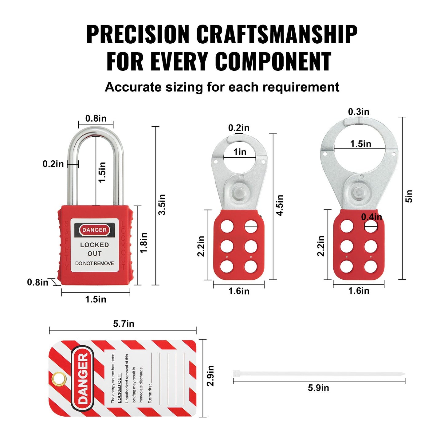 Electrical Lockout Tagout Kit, 59 ST Säkerhet Lockout Tagout Station med hänglås, haspar, taggar, band, Plug Lockout, Circuit Breaker Lockouts, Ventil Lockouts, Kabel Lockout, Lockout Bag, Box
