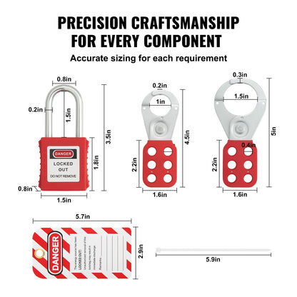 Electrical Lockout Tagout Kit, 59 ST Säkerhet Lockout Tagout Station med hänglås, haspar, taggar, band, Plug Lockout, Circuit Breaker Lockouts, Ventil Lockouts, Kabel Lockout, Lockout Bag, Box