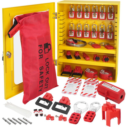 Electrical Lockout Tagout Kit, 59 ST Säkerhet Lockout Tagout Station med hänglås, haspar, taggar, band, Plug Lockout, Circuit Breaker Lockouts, Ventil Lockouts, Kabel Lockout, Lockout Bag, Box