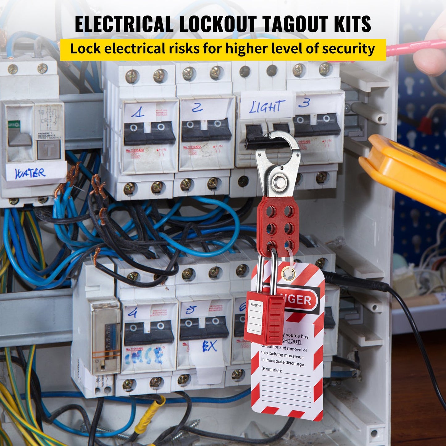 58 PCS Lockout Tagout Kit, Electrical Safety Loto Kit Includes Padlock, Lockout Station, Hasp, Tags &amp; Zip Bands, Lockout Tagout Safety Tools for Industry, Electric Power, Machinery
