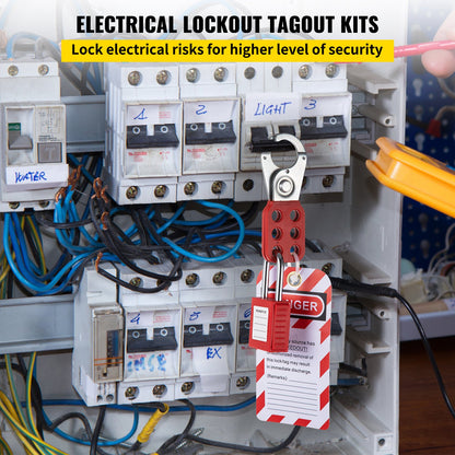 58 PCS Lockout Tagout Kit, Electrical Safety Loto Kit Includes Padlock, Lockout Station, Hasp, Tags &amp; Zip Bands, Lockout Tagout Safety Tools for Industry, Electric Power, Machinery