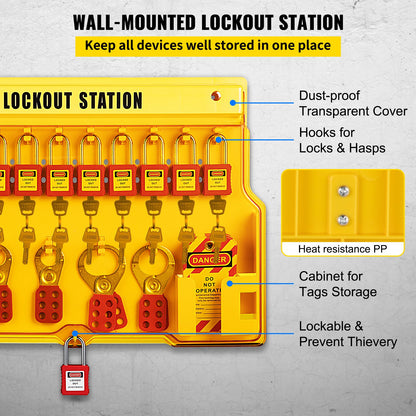 58 PCS Lockout Tagout Kit, Electrical Safety Loto Kit Includes Padlock, Lockout Station, Hasp, Tags &amp; Zip Bands, Lockout Tagout Safety Tools for Industry, Electric Power, Machinery