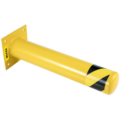 Safety Bollard 42"x4.5" Safety Barrier Bollard 4-1/2" OD 42" Height Yellow Powder Coated Tube Steel Safety Barrier with 4 Free Anchor Bolts for Traffic Sensitive Area