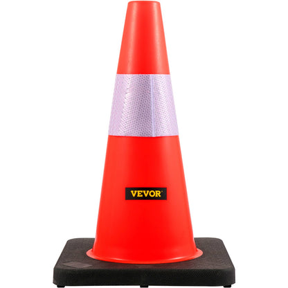 Sicherheitskegel, Verkehrskegel, 45,7 cm, orange, reflektierende Kragen, 5 Stück