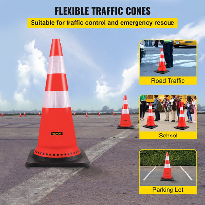 Safety Cones Trafikkoner 8 x 30" Orange reflekterande kragar Road Cones